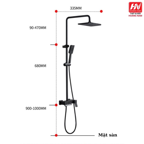 [ CHÍNH HÃNG ] Sen Cây Tắm Đứng Phím Đàn Inox SUS 304 Vòi Sen Cây Vuông Nóng Lạnh