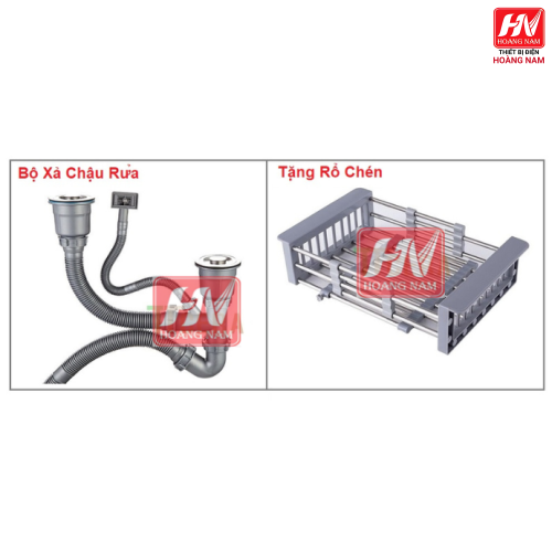 [CHÍNH HÃNG] Chậu Rửa Chén Vắt Dao Hộc Rác INOX 304 dồng thau nguyên khối 1000x480x240mm Tặng rỗ rữa rau củ