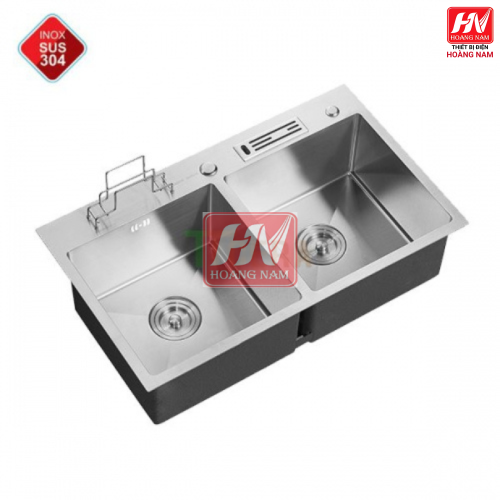 [CHÍNH HÃNG] Chậu Rửa Chén Vắt Dao Hộc Rác INOX 304 dồng thau nguyên khối 820 x 450 x 230mm Tặng rỗ rữa rau củ