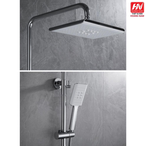 [ CHÍNH HÃNG ] Sen Cây Tắm Đứng Phím Đàn Inox SUS 304 Vòi Sen Cây Vuông Nóng Lạnh 3 Chế Độ Xả Nước Chống Bám Cặn Canxi