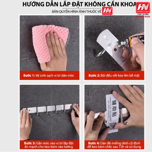 [CHÍNH HÃNG] Móc Dán Tường Treo Quần Áo Inox 304 Cao Cấp  - Keo 3M Siêu Dính - Treo Quần Áo, Khăn, Dụng Cụ Bếp, Đồ Nhà Tắm Treo Tường