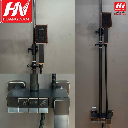 [ CHÍNH HÃNG ] Sen Cây Tắm Đứng Phím Đàn Inox SUS 304 Vòi Sen Cây Vuông Nóng Lạnh 3 Chế Độ Xả Nước Chống Bám Cặn Canxi
