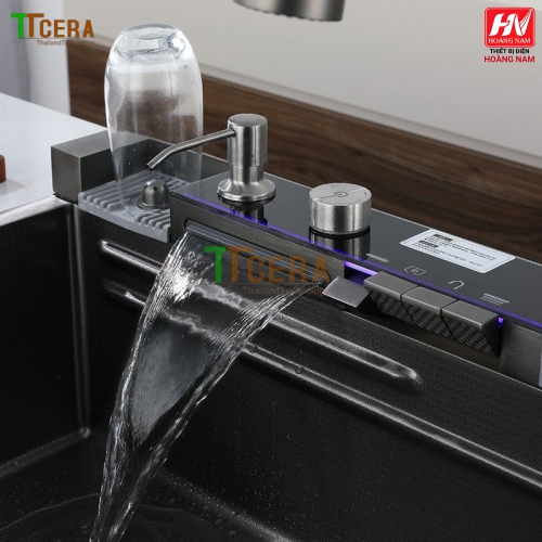 [CHÍNH HÃNG] Chậu Rửa Chén INOX 304 phím đàn nhiều chế độ thông minh hiện địa Tăng thớt và 2 khay để rau củ 800 x 460 x 230mm.