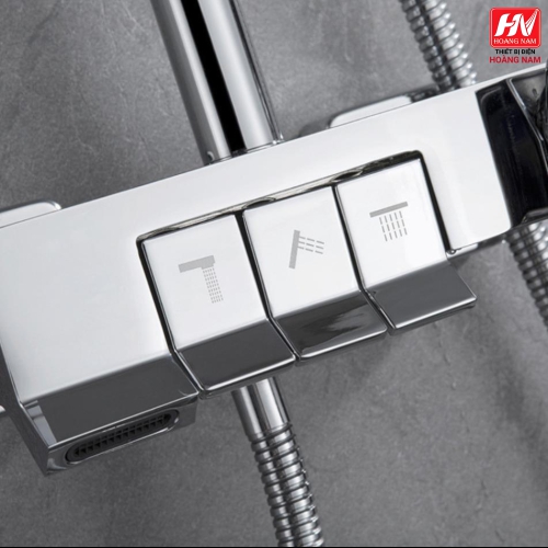 [ CHÍNH HÃNG ] Sen Cây Tắm Đứng Phím Đàn Inox SUS 304 Vòi Sen Cây Vuông Nóng Lạnh 3 Chế Độ Xả Nước Chống Bám Cặn Canxi