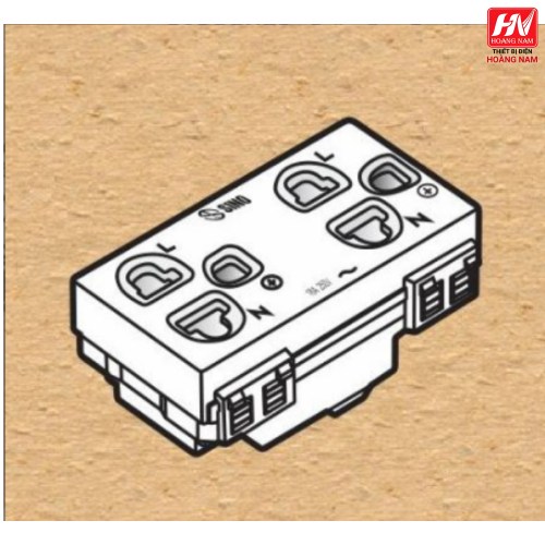  2 ổ cắm 3 chấu có màn che S18CCUE2