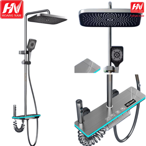 [CHÍNH HÃNG] Sen cây tắm đứng phím đàn hiển thị nhiệt độ [Hàng loại 1 Mạ Tĩnh Điện - Đồng Thau ] Có led xanh và nhiều chế độ nước