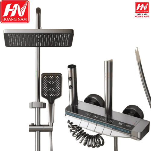 [CHÍNH HÃNG] Sen cây tắm đứng hiển thị nhiệt độ và dèn led thông minh, loại 1 mạ tĩnh điện - đồng thau