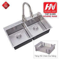 [CHÍNH HÃNG] Chậu Rửa Chén INOX 304 dồng thau nguyên khối 820/900/1000mm Tặng rỗ rữa rau củ