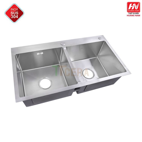 [CHÍNH HÃNG] Chậu Rửa Chén INOX 304 dồng thau nguyên khối 820/900/1000mm Tặng rỗ rữa rau củ
