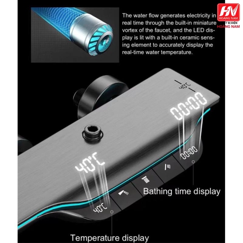 [CHÍNH HÃNG] Sen cây tắm đứng phím đàn hiển thị nhiệt độ [Hàng loại 1 Mạ Tĩnh Điện - Đồng Thau ] Bộ sen cây tắm đèn led Titan