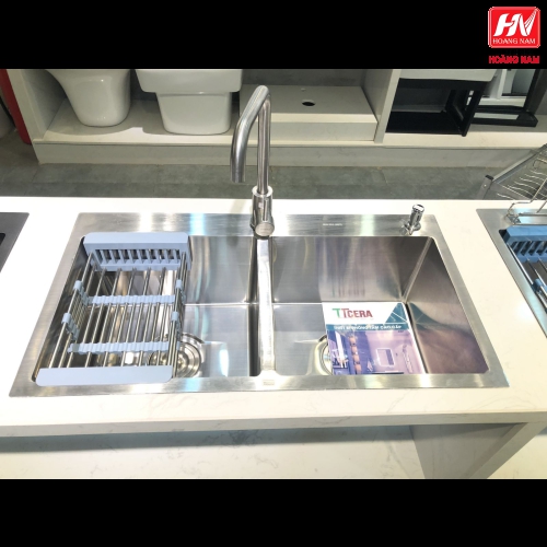 [CHÍNH HÃNG] Chậu Rửa Chén INOX 304 dồng thau nguyên khối 820/900/1000mm Tặng rỗ rữa rau củ