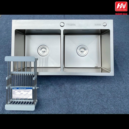 [CHÍNH HÃNG] Chậu Rửa Chén INOX 304 dồng thau nguyên khối 820/900/1000mm Tặng rỗ rữa rau củ