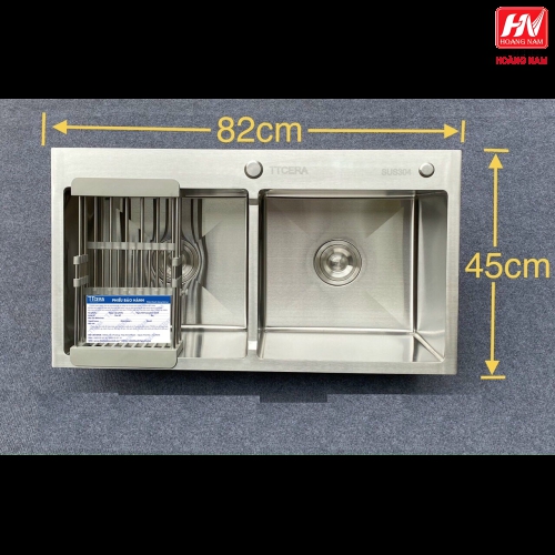 [CHÍNH HÃNG] Chậu Rửa Chén INOX 304 dồng thau nguyên khối 820/900/1000mm Tặng rỗ rữa rau củ